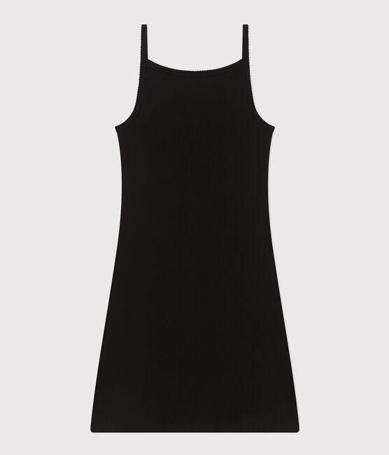 Abito con spalline in cotone donna nero NOIR
