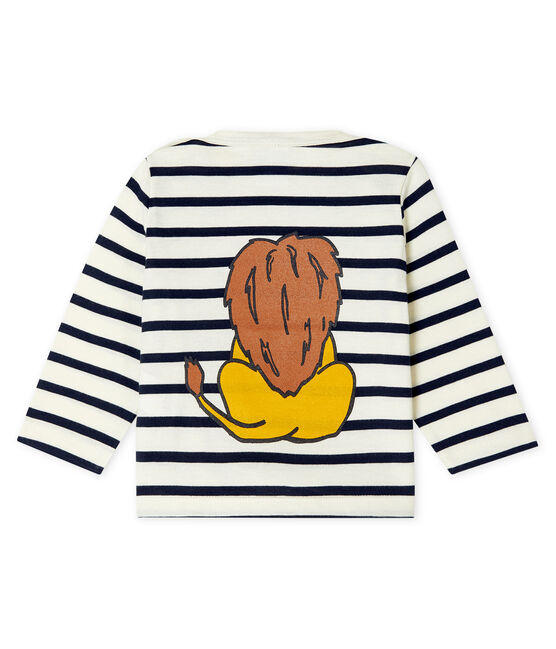 Marinière ideata in collaborazione per bebè unisex beige COQUILLE/blu SMOKING CN