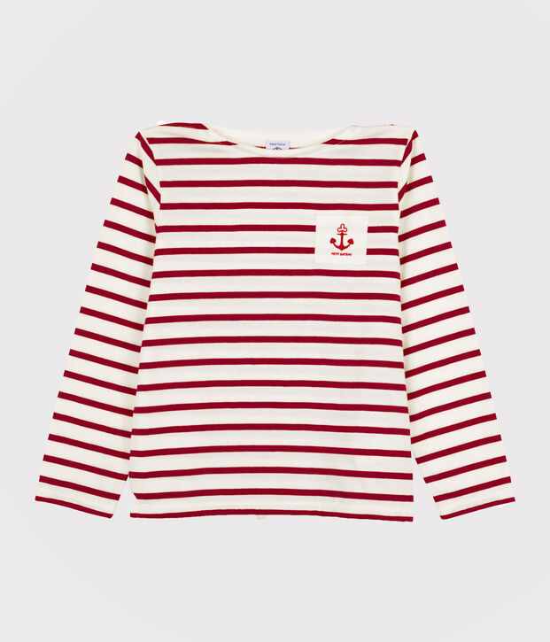 T-shirt marinara bambina e bambino bianco/rosso