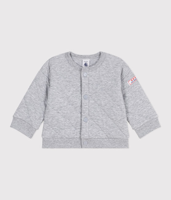 Cardigan in cotone spesso tinta unita neonato grigio FUMEE CHINE