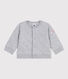 Cardigan in cotone spesso tinta unita neonato