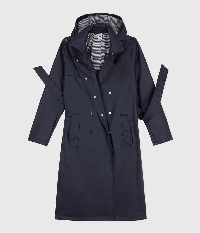 Trench con cappuccio donna blu SMOKING