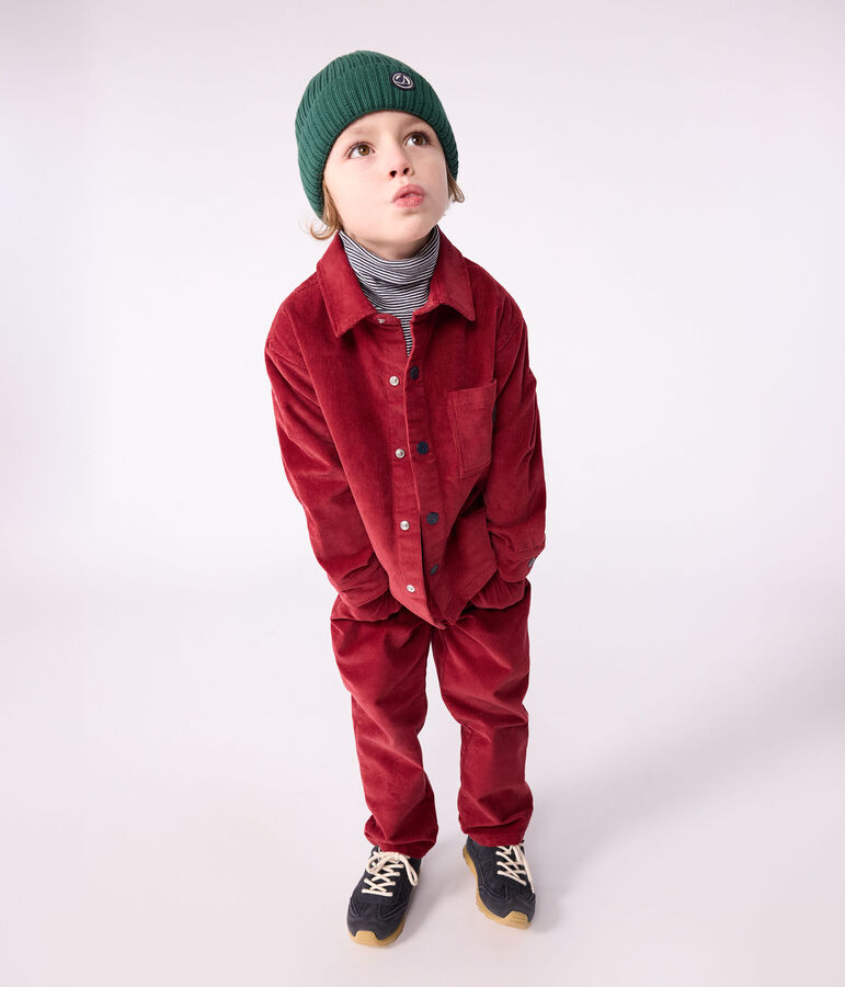 Cuffietta in maglia foderata in pile bambino verde