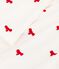 Blusa a maniche lunghe in cotone con stampa a fiocchi bambina ecru/rosso