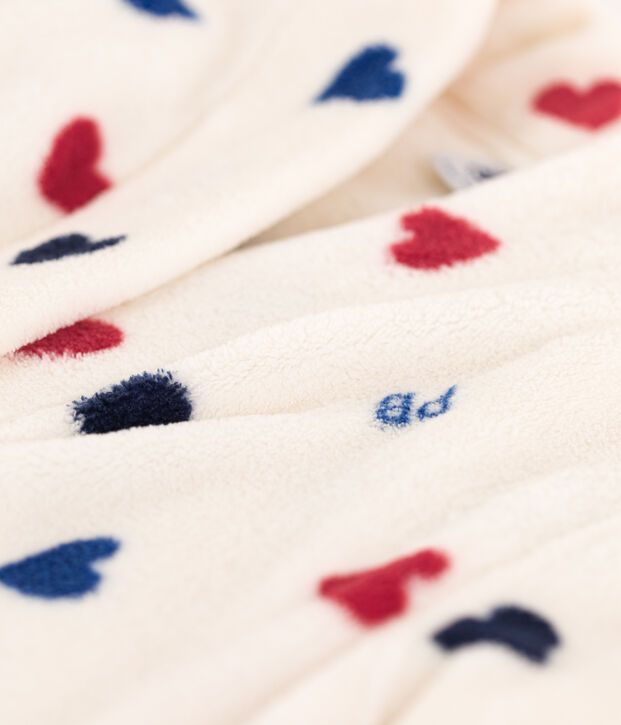 Vestaglia in pile unisex ecru/multicolore