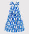 Abito lungo con spalline in cotone stampato bambina blu MARSHMALLOW/ PORCELANA