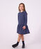 Abito a maniche lunghe in cotone a righe bambina blu/viola