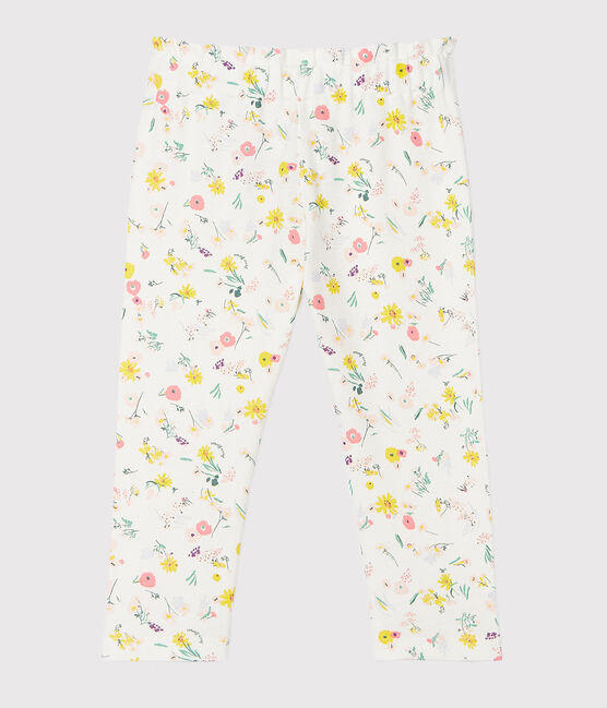 Pantalone bebè femmina fantasia bianco MARSHMALLOW/bianco MULTICO
