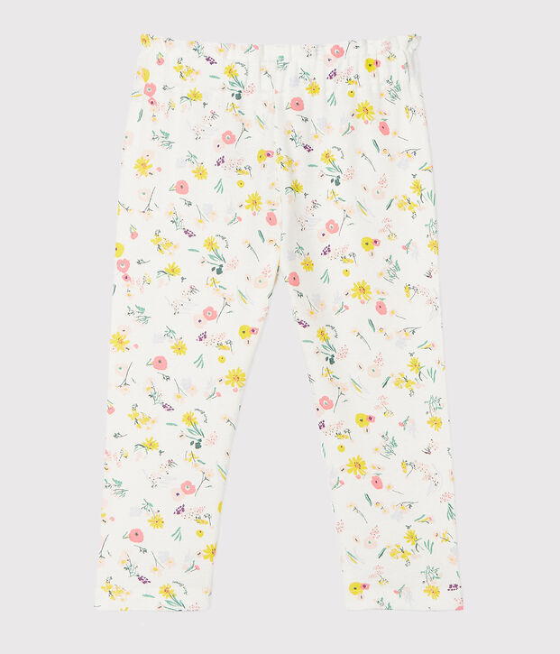 Pantalone beb&egrave; femmina fantasia bianco/multicolore