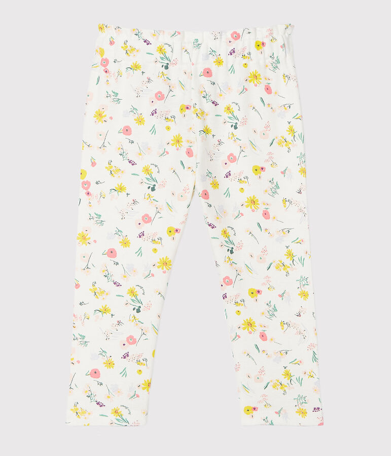 Pantalone beb&egrave; femmina fantasia bianco/multicolore