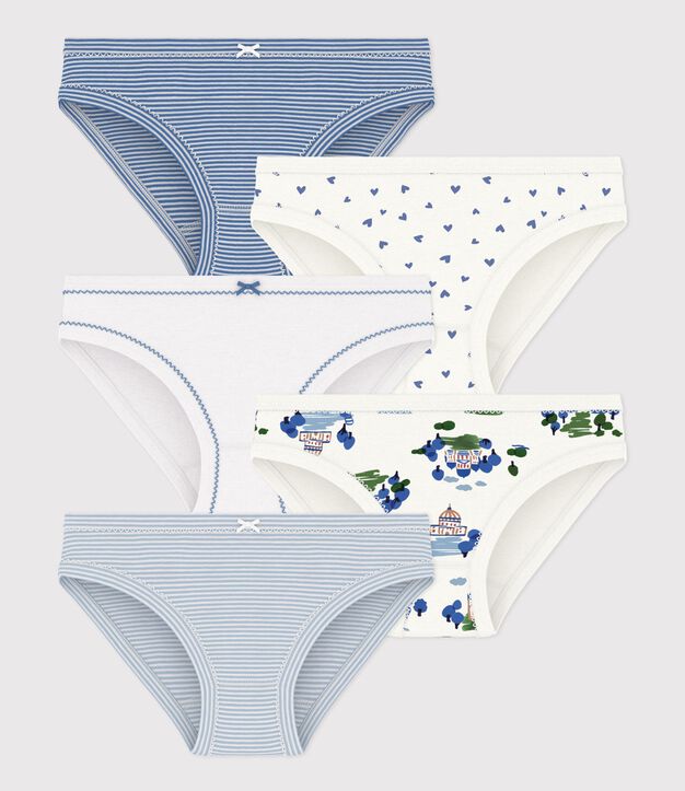 Set di slip in cotone con stampa bambina multicolore