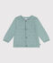 Cardigan in cotone a punto fantasia neonata verde PAUL