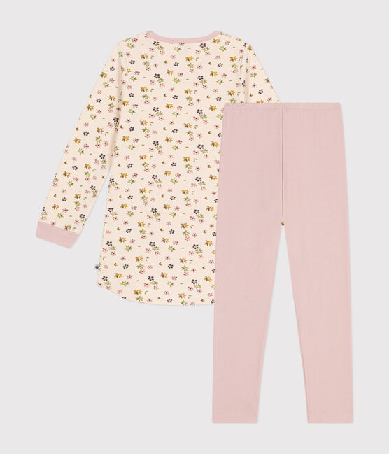 Camicia da notte in tessuto felpato spazzolato con stampa a fiori bambino rosa SALINE/bianco MULTICO