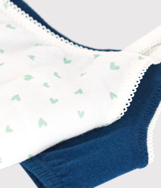Set di 2 brassière in cotone ed elastan con cuori stampati bambina variante 1