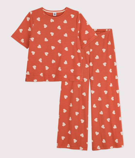 Pigiama cuore donna in cotone  BRANDY/ AVALANCHE