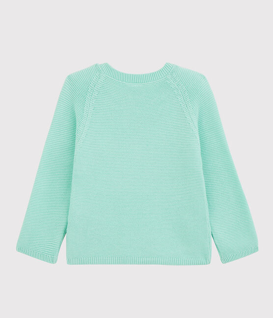 Cardigan blu bebè in tricot di cotone biologico blu VERGLAS