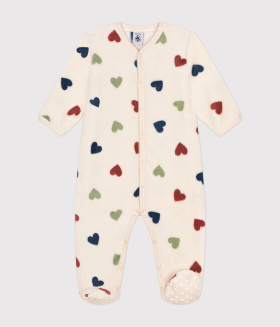 Tutina pigiama in pile neonato bianco AVALANCHE/ MULTICO
