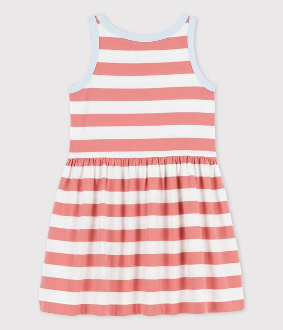 Abito senza maniche in cotone a righe bambina rosa PAPAYE/ MARSHMALLOW