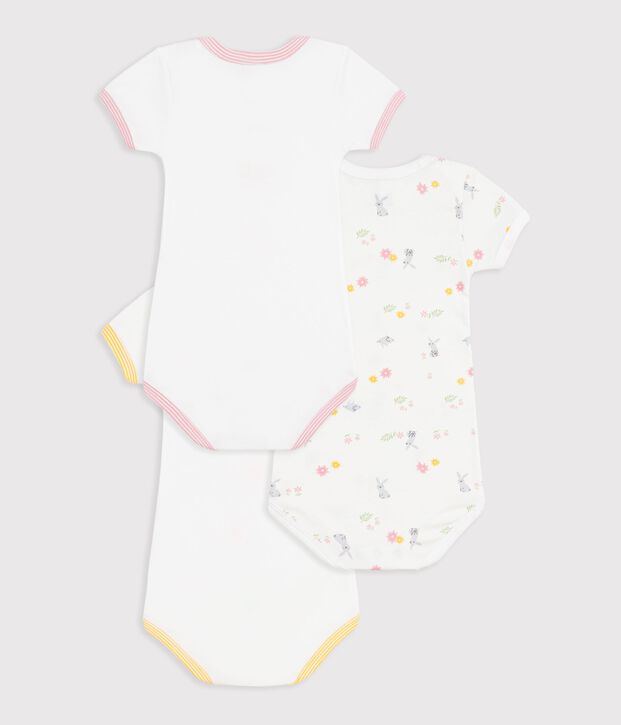 Lot de 3 bodies manches courtes en coton multicolore
