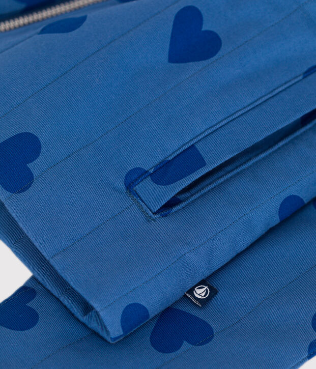 Giacca in cotone a cuori bambina blu/blu