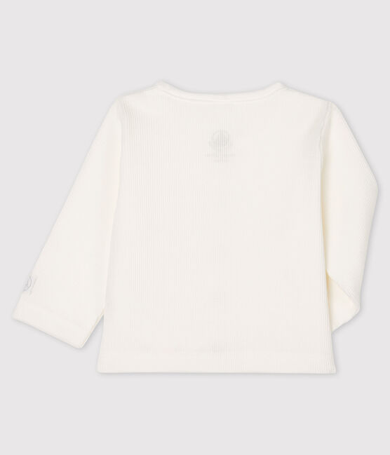 Cardigan bebè a costina 2x2 bianco MARSHMALLOW