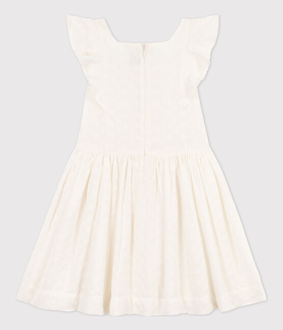 Abito bambina in pizzo sangallo bianco MARSHMALLOW