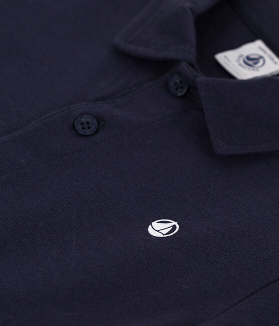 Polo a maniche corte in cotone tinta unita bambino blu SMOKING