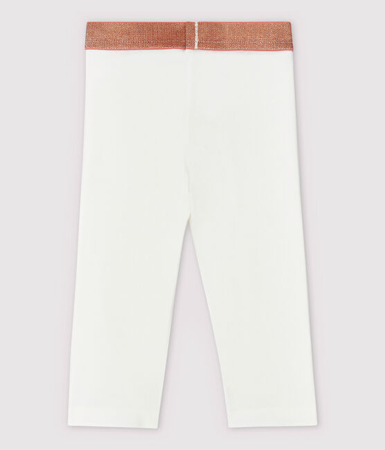 Leggings corti in jersey lycra bambina bianco MARSHMALLOW