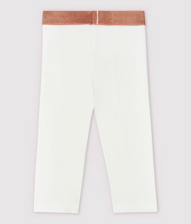 Leggings corti in jersey lycra bambina bianco