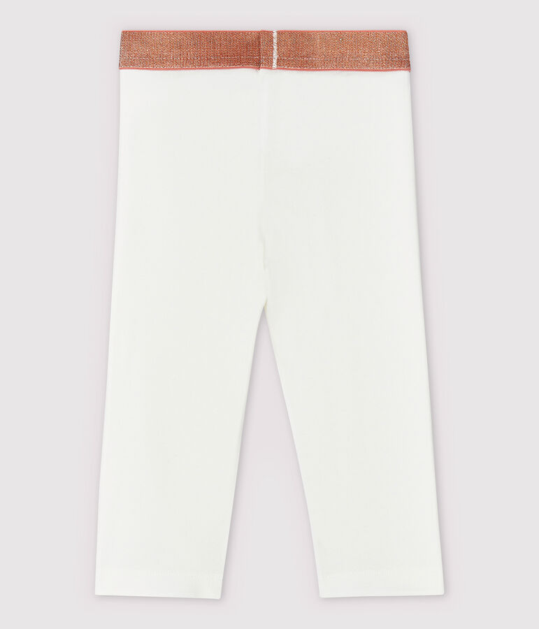 Leggings corti in jersey lycra bambina bianco