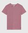 T-shirt L'Iconique a maniche corte in cotone donna rosso AMARANTE/ MARSHMALLOW