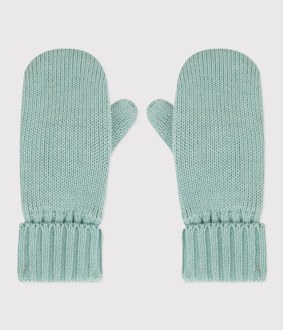 Muffole in maglia con fodera in pile bambino unisex verde PAUL