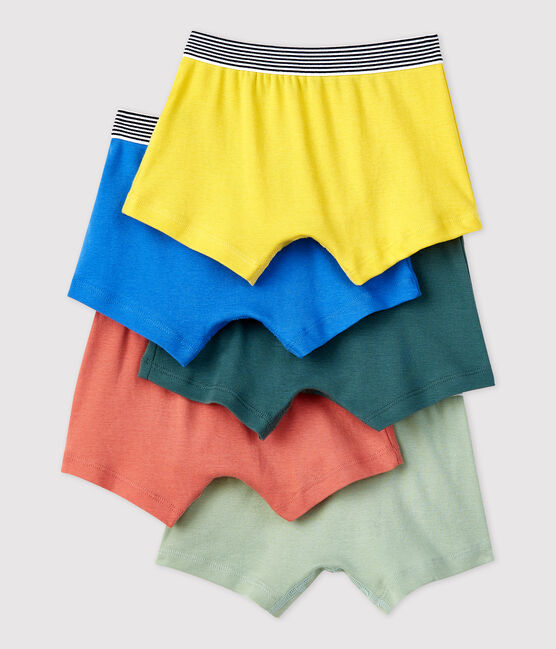 Confezione da 5 boxer a tinta unita bambino in cotone variante 1