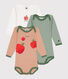 Set di 3 body a maniche lunghe in cotone neonato