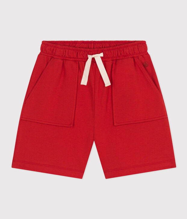 Shorts in cotone bambino rosso