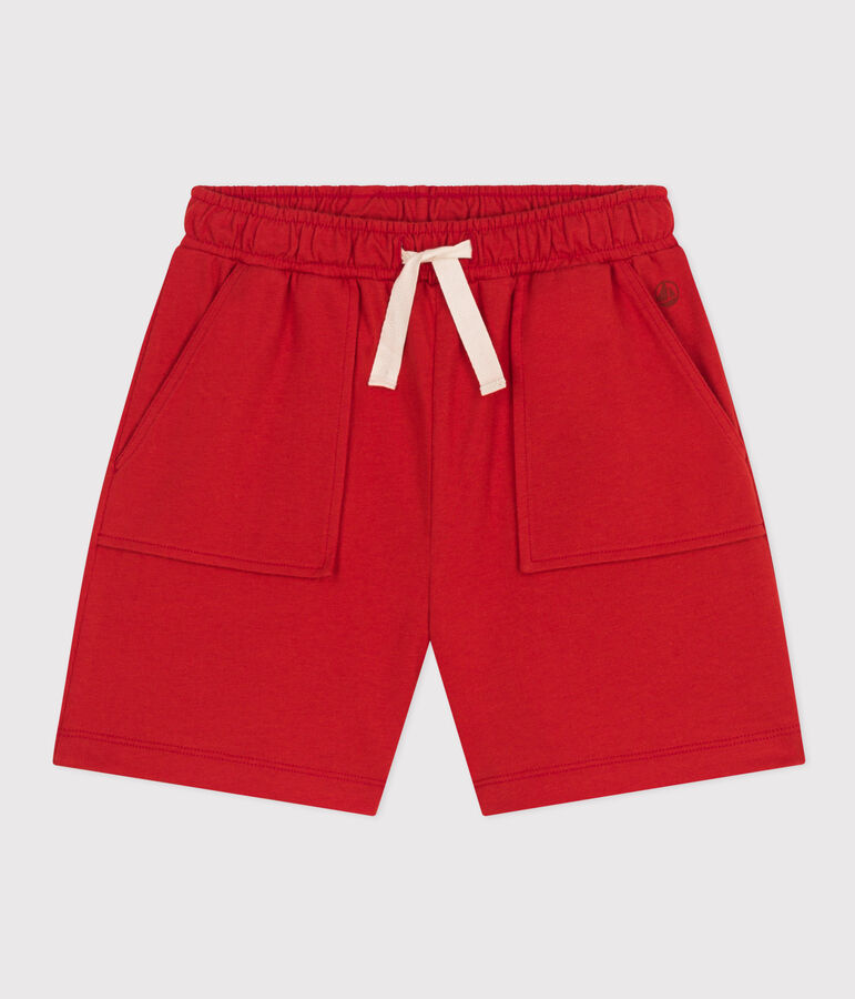 Shorts in cotone bambino rosso