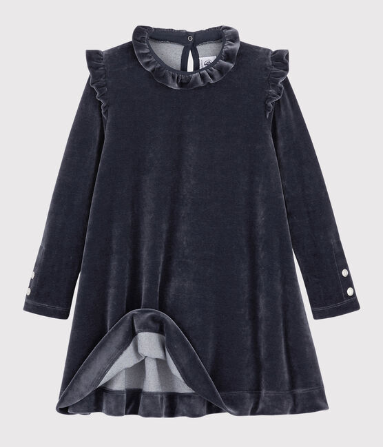 Abito maniche lunghe bambina blu SMOKING