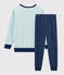 Pigiama motivo yeti in ciniglia bambino blu MEDIEVAL/bianco MULTICO