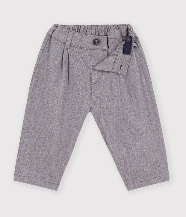 Pantaloni in flanella tinta unita neonato grigio