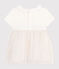 Abito a maniche corte con colletto in cotone e tulle neonato bianco MARSHMALLOW/rosa COPPER