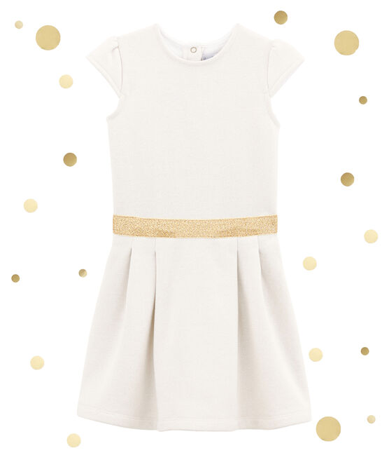 Abito in molleton bianco MARSHMALLOW/giallo DORE