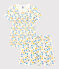 Pigiama corto a fiori fosforescenti bambina in cotone bianco MARSHMALLOW/bianco MULTICO