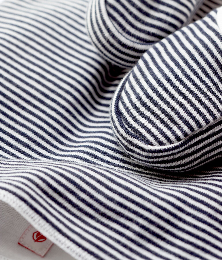 Confezione cappellino nascita e babbucce a righe neonato in cotone biologico multicolore