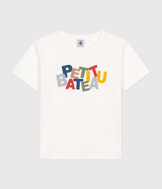 T-shirt a maniche corte in jersey sottile bambino bianco MARSHMALLOW