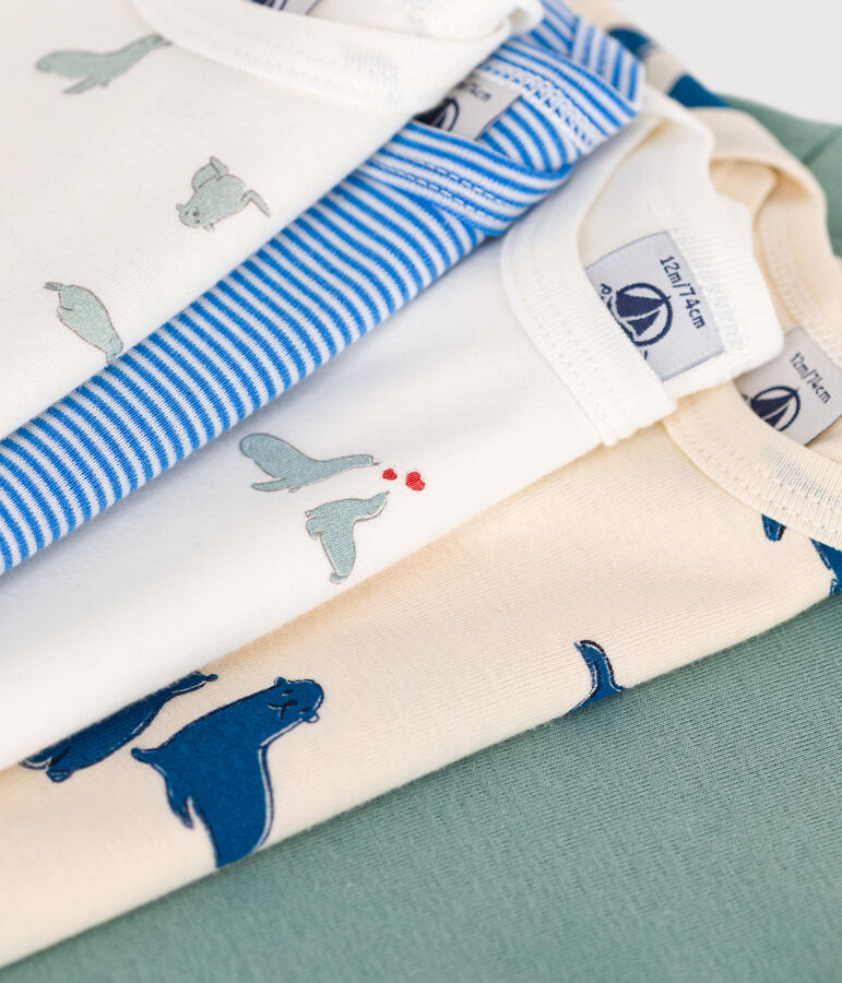 Set da 5 body a maniche lunghe in cotone con stampa neonato variante 1