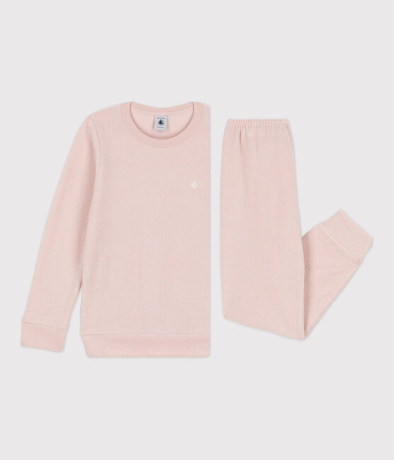 Pigiama in spugna bouclette grattata per bimba/bimbo rosa SALINE