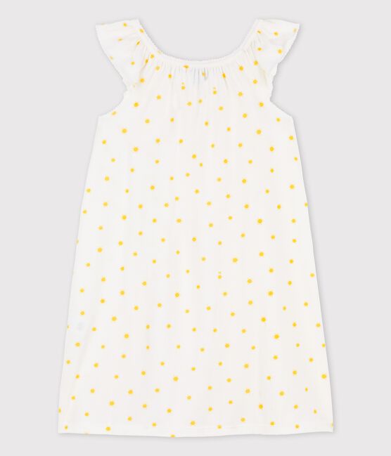 Camicia da notte a manica corta con soli bambina in cotone bianco MARSHMALLOW/ ORGE