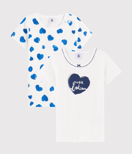 Confezione da 2 t-shirt manica corta cuori bambina variante 1