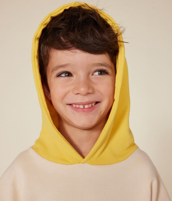 Maglia in tessuto felpato con cappuccio bambino bianco AVALANCHE/ MULTICO