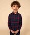 Camicia a quadri in flanella di cotone bambino blu SMOKING/bianco MULTICO